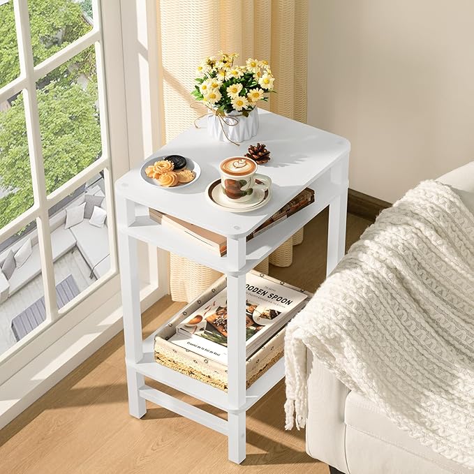 28in Tall Side Table 3-Tier Small Narrow End Table - Image 4