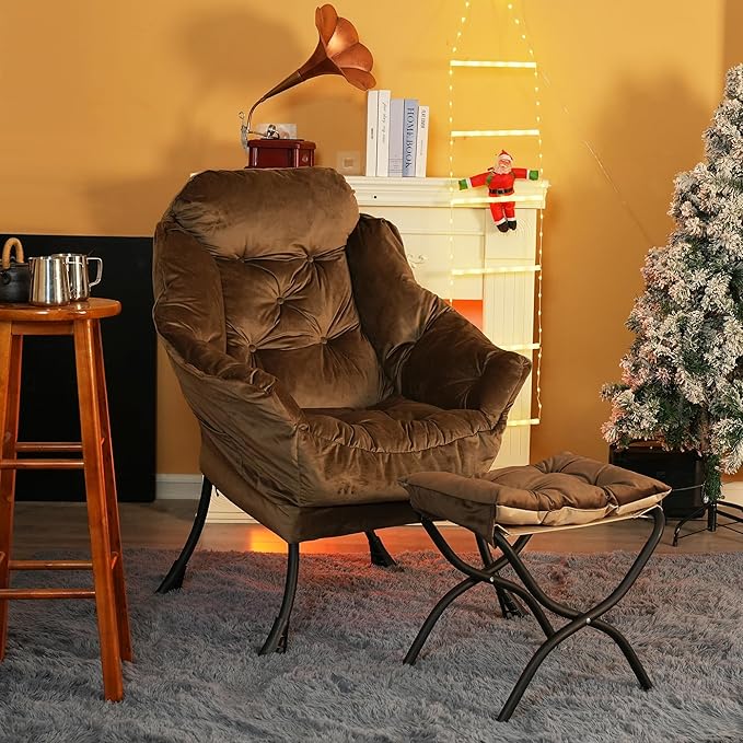 Lazy Chair with Folding Ottoman, Living Room Chairs, Accent Contemporary Lounge - Image 6