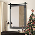 Farmhouse Wall Mirror, Rustic Wood Frame Bathroom Mirror Barn Door Inspired by PAIHOME