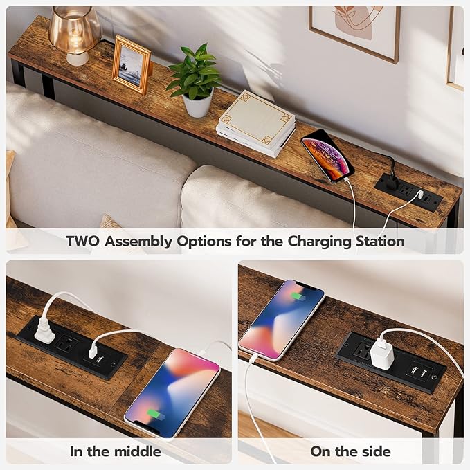 HOOBRO 2 Pack 5.9" Narrow Console Sofa Table - Image 6