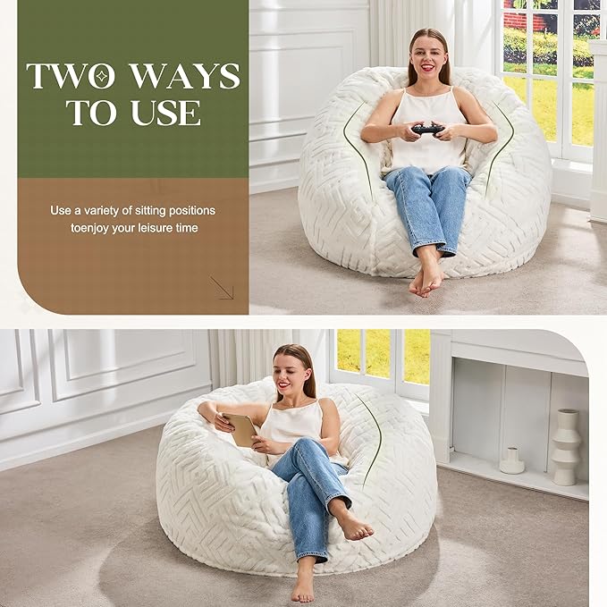 Hobestluk Bean Bag Chairs Adults Beanbag Chair - Image 3