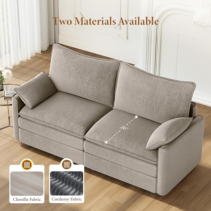 Vesgantti 74" Loveseat Sofa for Living Room, Comfy Cloud Couch Deep Seat - Image 4