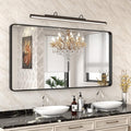 WEER Black Bathroom Mirror for Wall 60X30 Inch, Rectangular Black Metal Framed by WEER