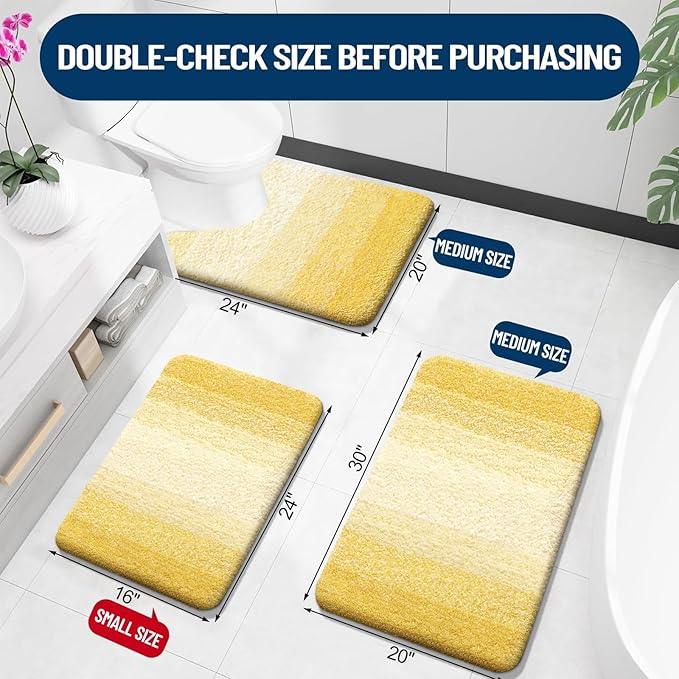 OLANLY Bathroom Runner Rugs 47x20, Extra Soft Absorbent Microfiber Bath Rugs - Image 2