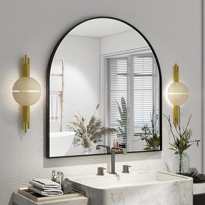 Arched Bathroom Mirror 32" x 34" by XRAMFY