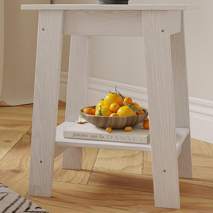 End Table with Double Storage Shelves, Small Space Side Table - Image 8