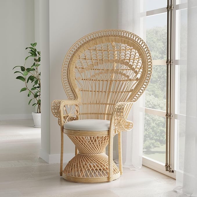 KOUBOO Peacock Grand Peacock Chair, Rattan Chair, Accent Chair - Image 7