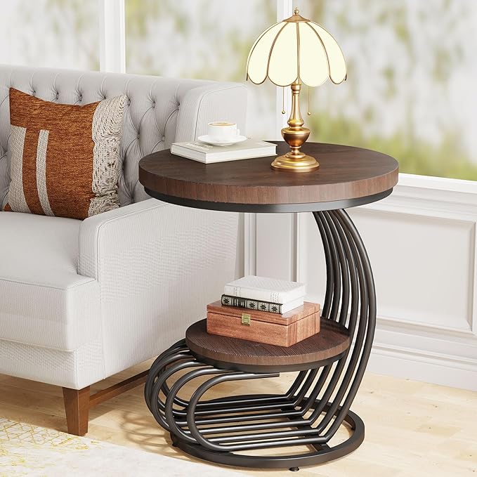 Tribesigns Round End Side Table: Side Table - Image 8