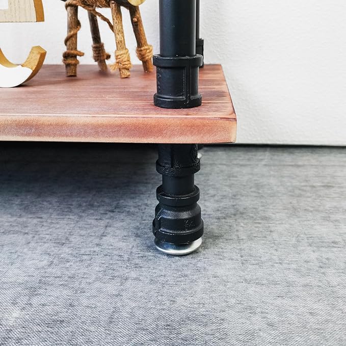Industrial Bookshelves, Wood Pipe Bookshelf, 5 Shelf Rustic Display Storage - Image 9