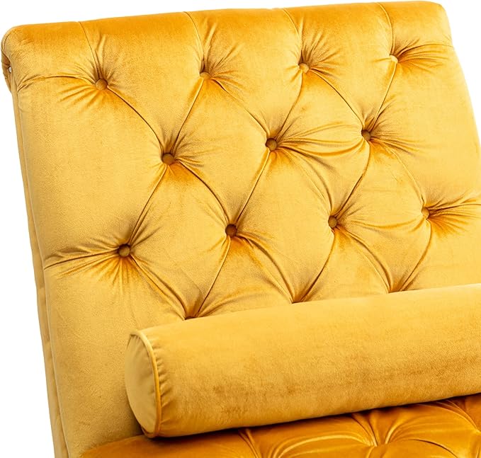 HomSof Modern Armless Velvet Chaise Lounge Indoor Chair - Image 5