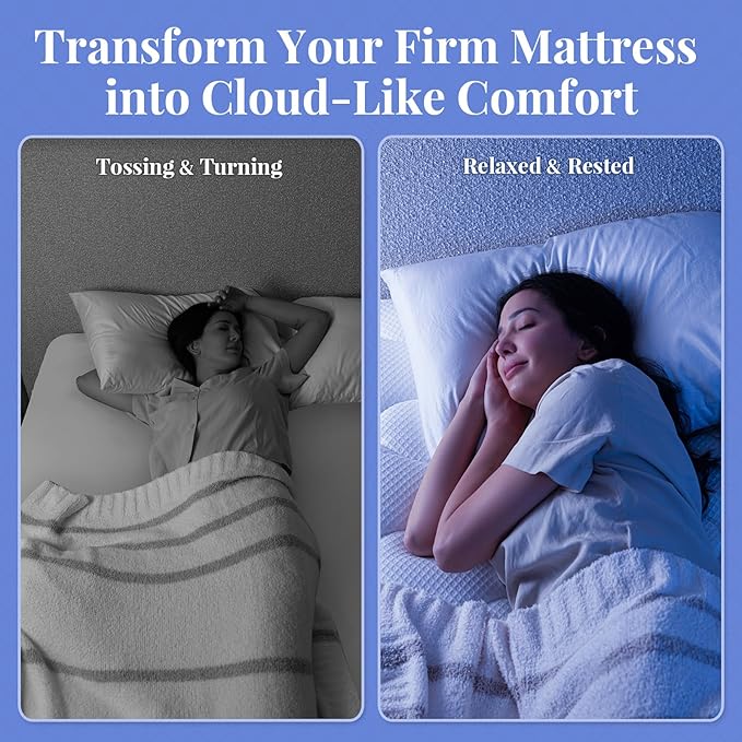 OhGeni Cooling 4 inch Dual Layer Full Mattress Topper, 2 inch Cooling Gel - Image 4