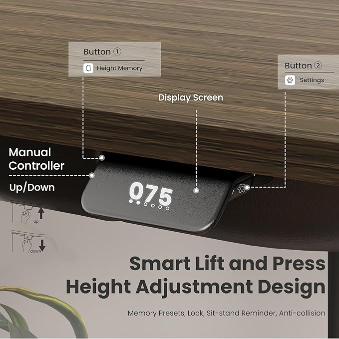 COLAMY Electric Adjustable Standing Desk – 48 x 28 Inch Sit Stand Desk - Image 4