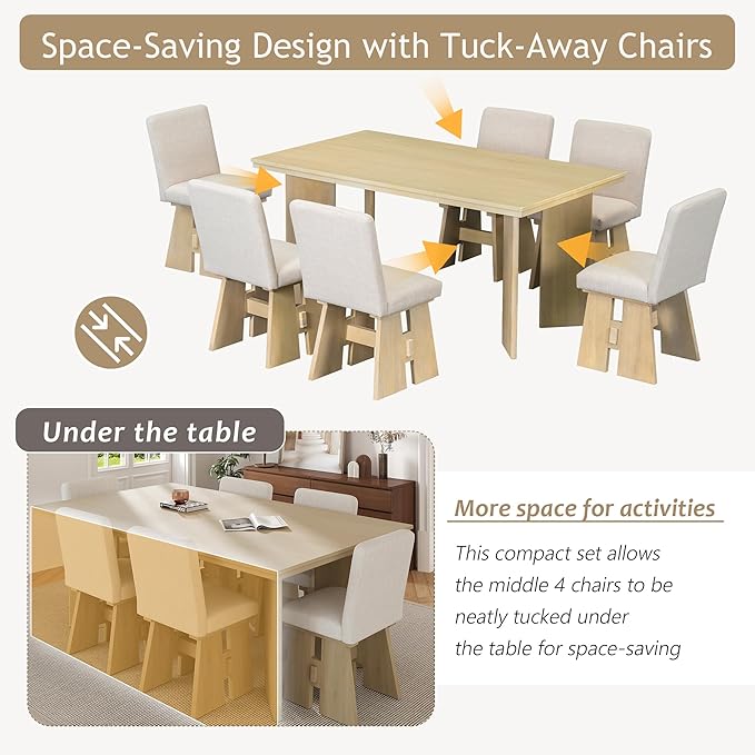 Ball & Cast Modern 7-Piece Dining Table Set - Image 3