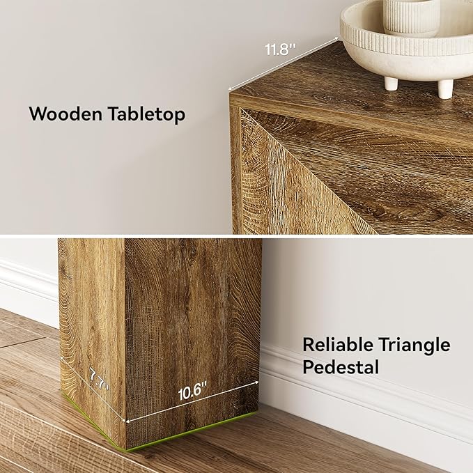 LITTLE TREE Console Table for Entryway, 63 Inches Extra Long Brown Wooden Sofa - Image 5