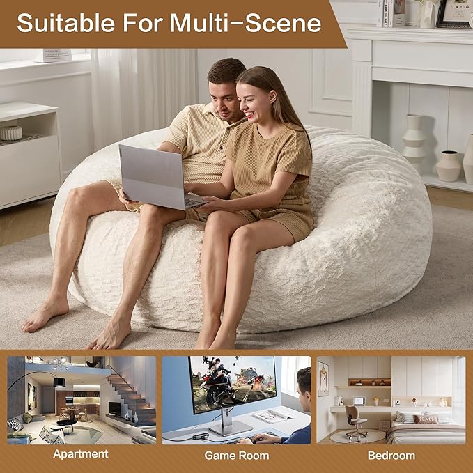 Hobestluk 6ft Bean Bag Chairs for Adults Large Beanbag Chair - Image 6