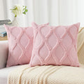decorUhome Throw Pillow Covers 24x24 Inch Set of 2, Soft Plush Faux Fur Wool by decorUhome