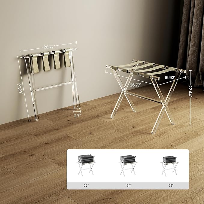 Sumerflos Acrylic Luggage Rack for Guest Room - Image 4