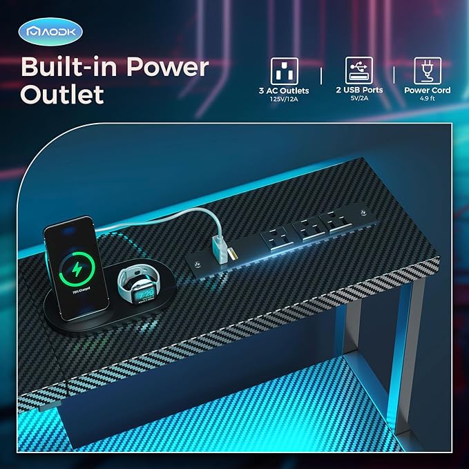 AODK Computer Desk, 48 Inch Gaming Desk - Image 4