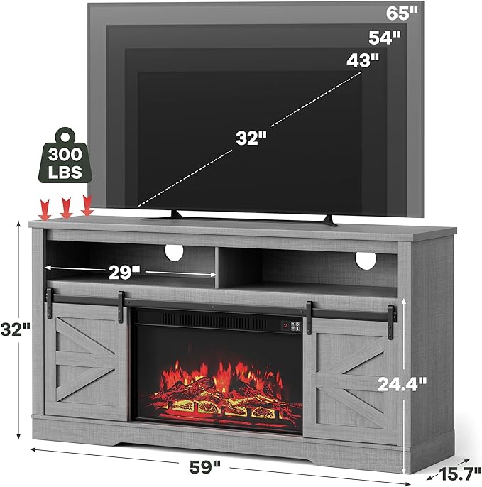 YESHOMY Fireplace TV Stand for Television up to 65+ Inch - Image 7