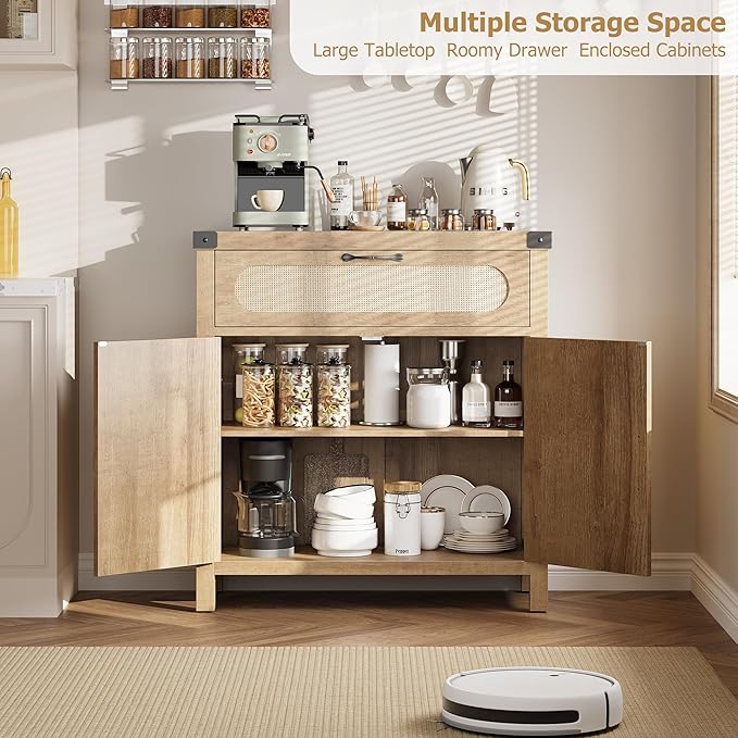 Garvee 29.9'' Small Rattan Buffet Cabinet - Image 5