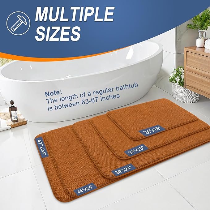 OLANLY Thick Memory Foam Bath Mat Rug 36x24, Extra Soft Absorbent Bathroom Rug - Image 5
