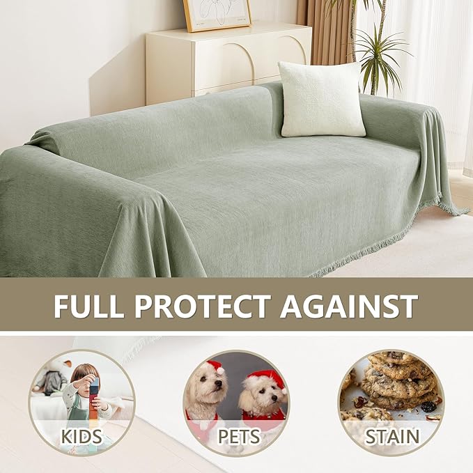 MYSKY HOME Sectional Couch Cover Blanket Living Room Furniture Protector - Image 4