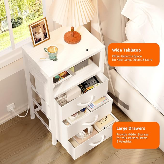 NightStand Bedside Charging Table Bedroom - Image 5