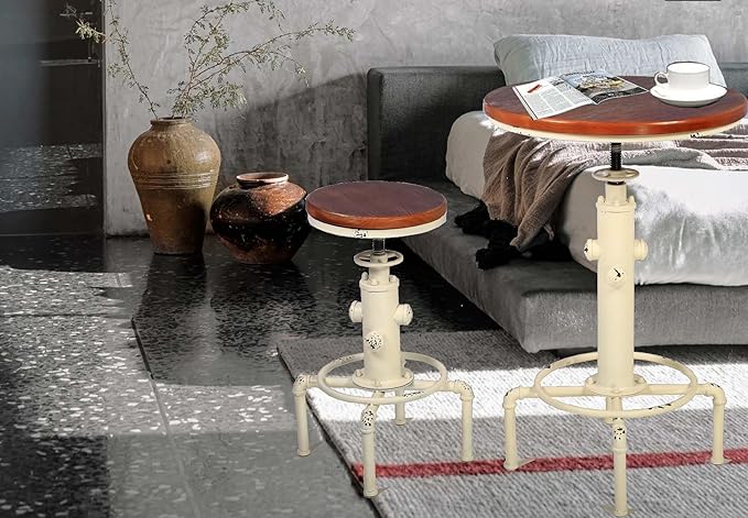 Topower Industrial Bar Table 31.5-41.3" Adjustable Pub Table Kitchen Dining - Image 7