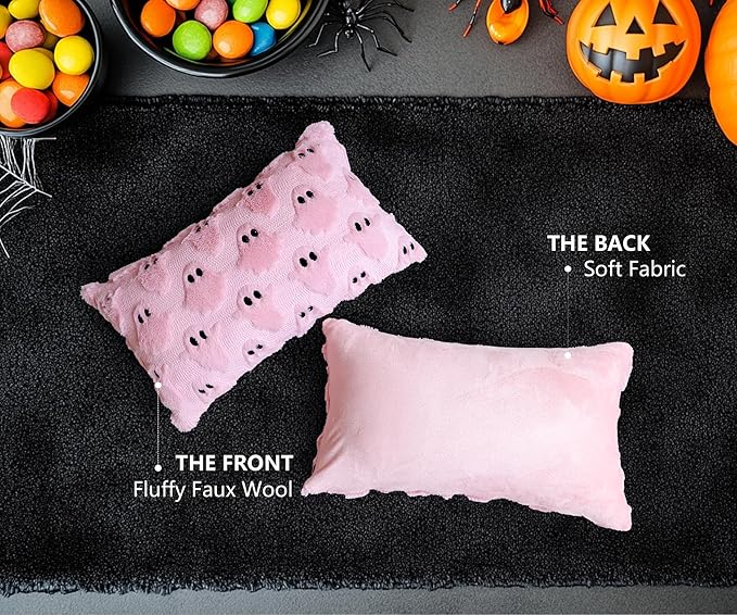 4TH Emotion Halloween Ghost Decorative Lumbar Pillow Covers 12x20 Set of 2 - Image 5