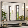 Keonjinn Black Framed Mirror for Bathroom 40 x 30 Inch, Rectangular Wall Mirror by Keonjinn
