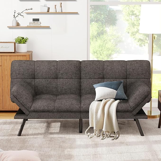 Vipbear Futon Sofa Bed Couch, Space-Saving Loveseat by VipbearLiving