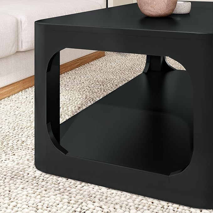Plank+Beam Forma Coffee Table, Solid Wood 48 Inch Modern Coffee Table - Image 4