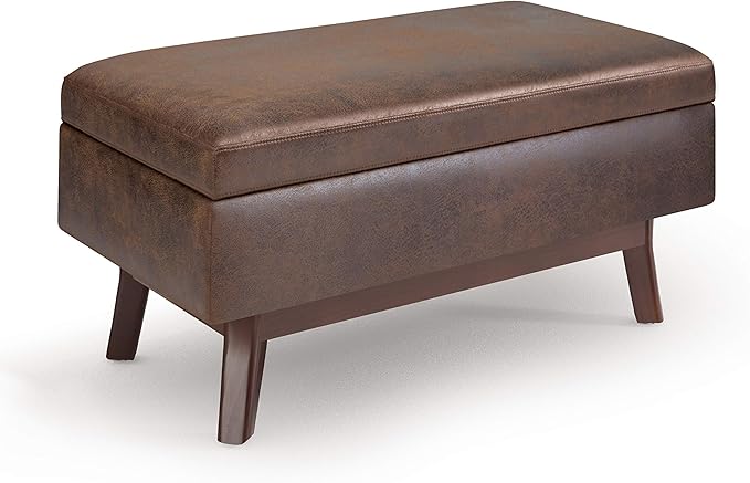 SIMPLIHOME Owen 36 inch Wide Mid Century Modern Small Rectangular Storage by SimpliHome
