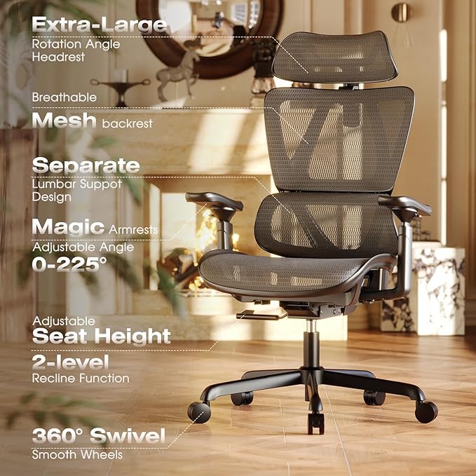 T11 Ergonomic Office Chair, High Back Desk Chairs - Image 8