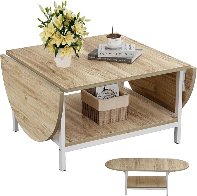 SAYGOER Modern Coffee Table 2-Tier Extended Coffee Tables by Saygoer