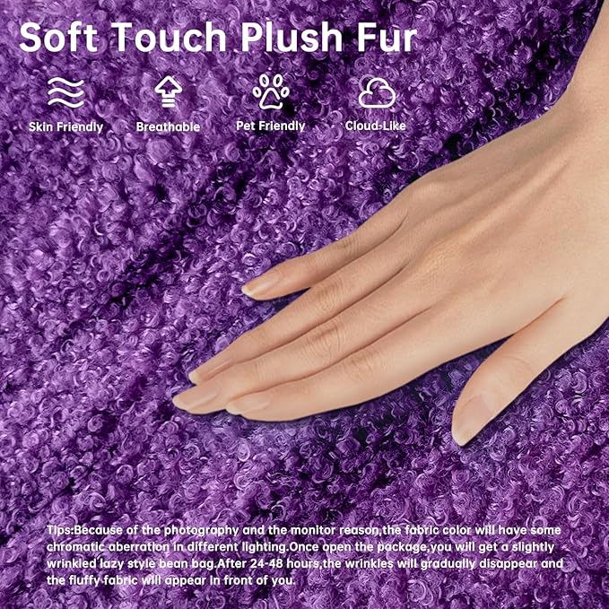 Bean Bag Chairs for Adults, BeanBag Reading Chair Memory Foam Couch 3-Seater - Image 2