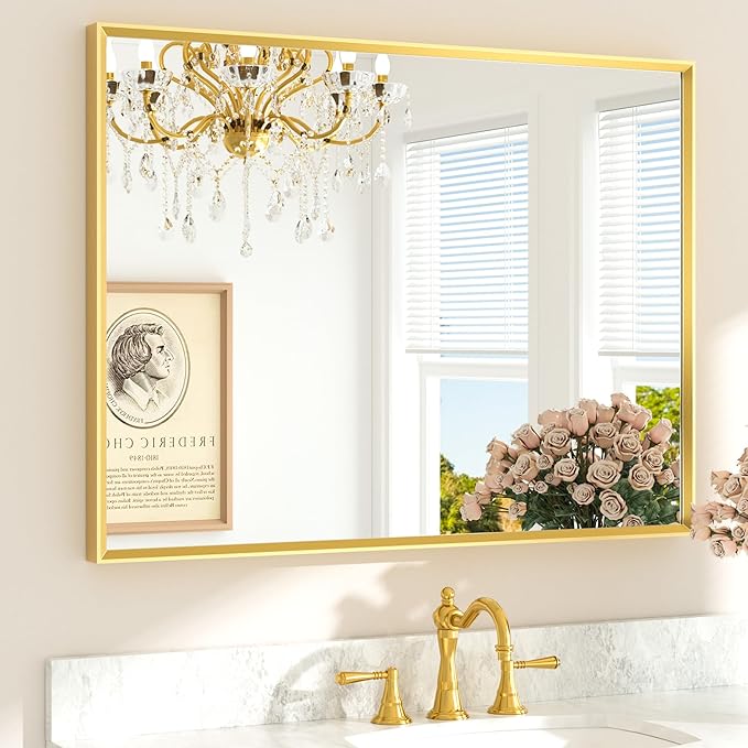 TETOTE Brushed Gold Vanity Mirror by TETOTE