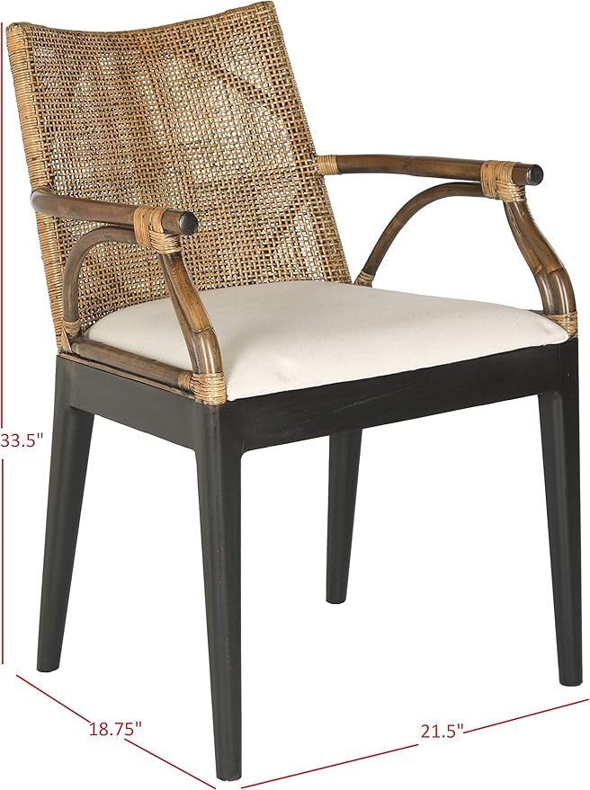 Safavieh Home Gianni Rattan Tropical Woven Arm Chair - Image 2