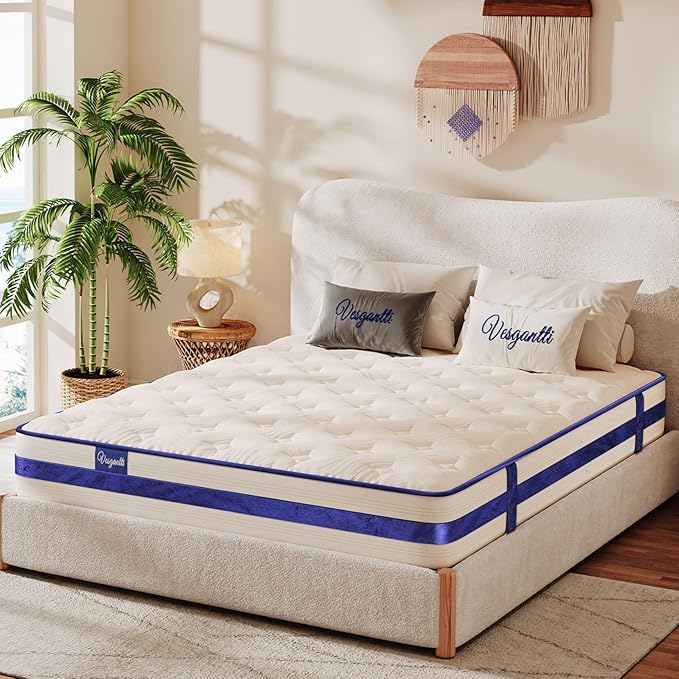 Vesgantti Queen Mattress, 10 Inch Hybrid Innerspring Mattress in a Box by Vesgantti