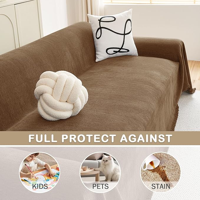 hyha Couch Cover for Dogs, Boho Sofa Covers for 3 Cushion Couch Washable - Image 3