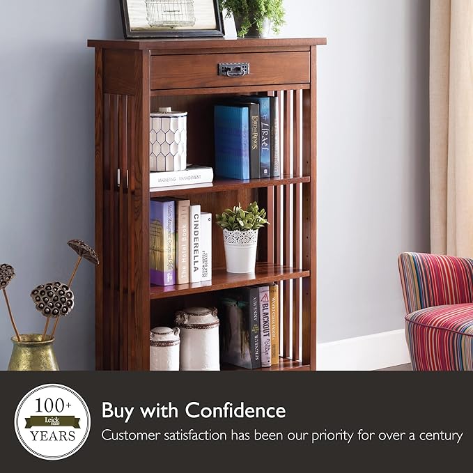 Leick Home 82262 Mission Mantel Height Bookcase - Image 8