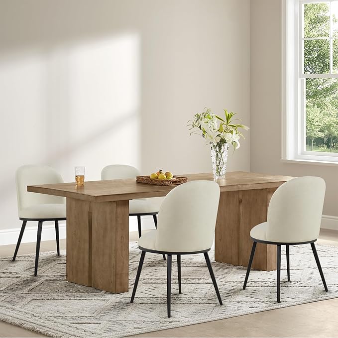 Dining Chairs Set of 6, Fabric Upholstered Dining Room Chairs by Kislot