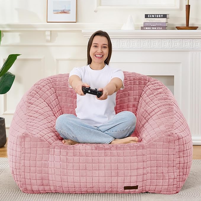 Bean Bag Chairs for Adults, Giant Beanbag Sofa Comfy Reading Chair, Oversized by Unknown
