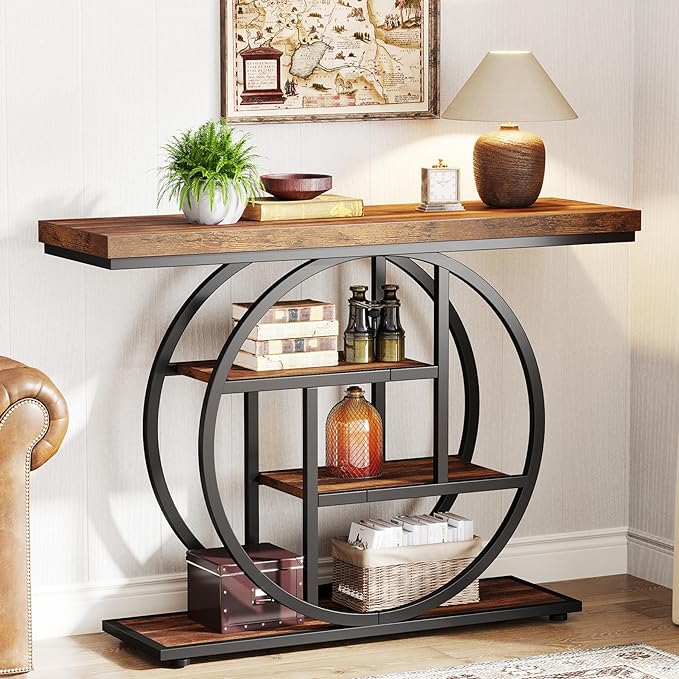 Tribesigns 41.3" Console Table, Industrial 4-Tier Sofa Table Entryway Table by Tribesigns