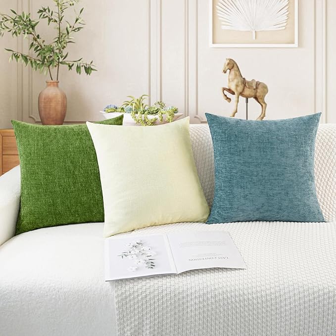 CaliTime Throw Pillow Covers Decorative 12 X 20 Inches Pack of 2 Cozy Chenille - Image 5