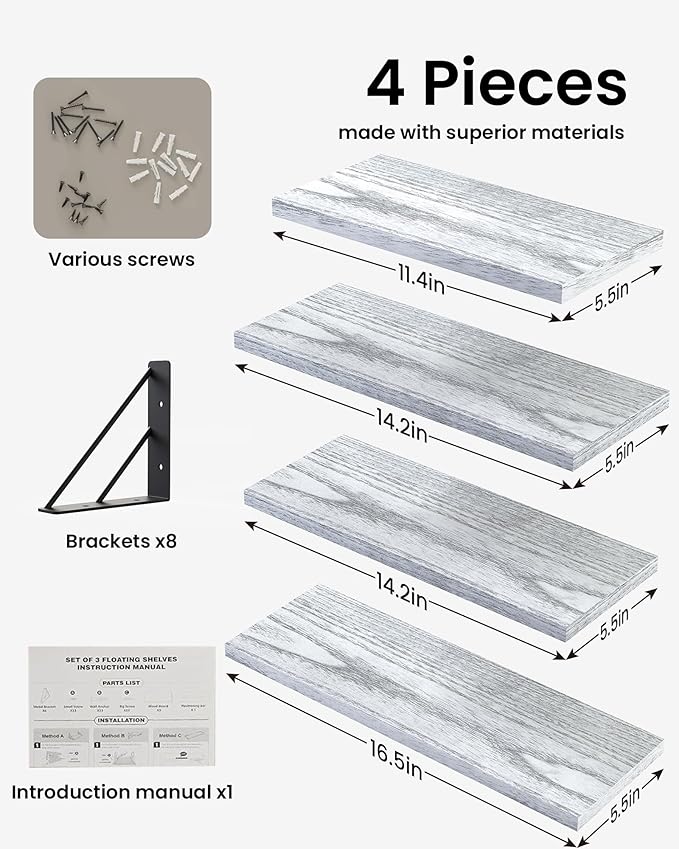 BAYKA Wall Shelves for Bedroom Decor, Floating Wall Shelves for Living Room - Image 7