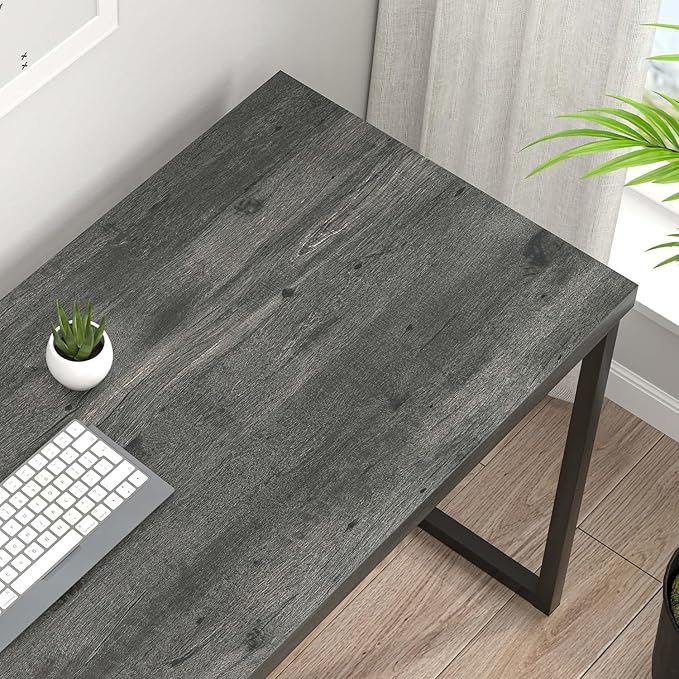 EXCEFUR Modern Computer Desk, Small Home Office Desk, Wood and Metal Writing - Image 4