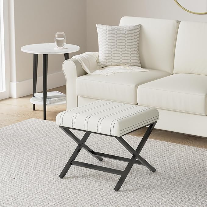 Homepop Home Decor | Modern Square Ottoman - Image 2