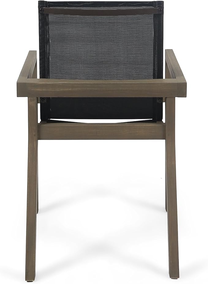 Merax Mesh Seating Solid Wood Dining Chairs Set of 2, French Country Style - Image 4