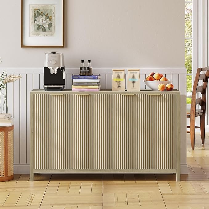Buffet Cabinet with Storage, Modern Credenza Buffet Table Media Console by Unknown